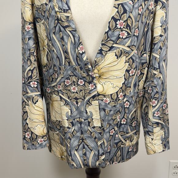 Morris & Co x H&M Sz. 2 Pimpernel Floral Art Nouveau Jacket Blazer - Picture 4 of 15